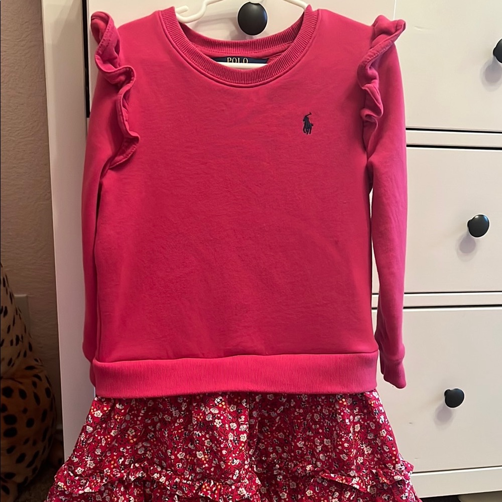 Polo by Ralph Lauren Kids Pink Ruffle Sweatshirt